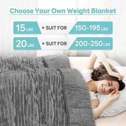 Topblan Weighted Blanket - Soft Sherpa Weighted Blanket 15 Pounds For Men & Women, Super Warm Heavy Fleece Weighted Blanket 48" X 72" , Grey 21 Topblan Weighted Blanket - Soft Sherpa Weighted Blanket 15 Pounds For Men & Women, Super Warm Heavy Fleece Weighted Blanket 48" X 72" , Grey -Electric Blankets Sales Store 517rkvUsCXL
