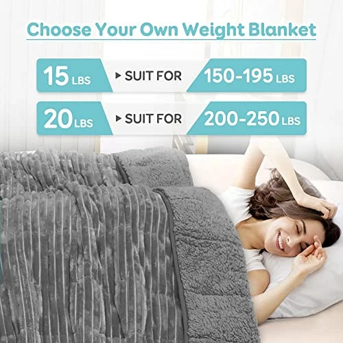 Topblan Weighted Blanket - Soft Sherpa Weighted Blanket 15 Pounds For Men & Women, Super Warm Heavy Fleece Weighted Blanket 48" X 72" , Grey 7 Topblan Weighted Blanket - Soft Sherpa Weighted Blanket 15 Pounds For Men & Women, Super Warm Heavy Fleece Weighted Blanket 48" X 72" , Grey - Image 5