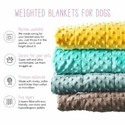 Pawfect Blanket Nappy Puppy - Weighted Dog Blanket | Specially Designed For Anxious Dogs | Extra Comfortable | Premium Minky Fabric | Hypoallergenic Glass Beads | Aqua | Medium 4 Lb -Electric Blankets Sales Store 518iUN0HjUL