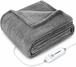 COMFIER Heated Blanket 50x60, Fast Heating Blanket Throw, Grey Soft Flannel Heated Throw Electric Blanket, 3 Heat Levels & 4 Hours Auto Shut Off, Machine Washable,Grey, Home Office Use -Electric Blankets Sales Store 518ocKkwSIL. AC