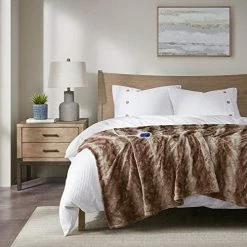 Beautyrest Zuri Reversible Faux Fur To Mink Electric Blanket, Auto Shut Off, Virtually Zero EMF, Multi Heat Setting, UL Certified, Machine Washable, Grey/Blue Throw 50x70 25 Beautyrest Zuri Reversible Faux Fur To Mink Electric Blanket, Auto Shut Off, Virtually Zero EMF, Multi Heat Setting, UL Certified, Machine Washable, Grey/Blue Throw 50x70 -Electric Blankets Sales Store 518z5weyqL. AC