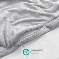 Sleep Philosophy Plush Weighted Ultra Soft And Cozy Warm Calming Heavy Blankets With Poly And Beads Filling, Zipper Removable Cover For Adults, 60x70-12lbs, Grey -Electric Blankets Sales Store 518zmNlvcpL