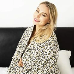 Sleepymoon Weighted Blanket| For Adult Queen/Full King Size| Breathable Organic Sensory Heavy Blanket Cooling With Glass Beads For Better Sleep (60''×80'' 15lbs, Leopard Print) All-Season Soft