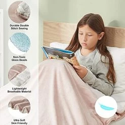 Degrees Of Comfort 10 Pounds Weighted Blanket Throw For Counch, Small Anti Anxiety Blankets For Women, Teen & Adults, 50x60 Inch, Blush Pink, 10lb -Electric Blankets Sales Store 519Hlixl7BS