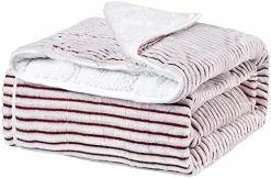 Lofus Sherpa Fleece Weighted Blanket, 15 Lbs Ribbed Microfiber Heavy Blanket, Mink Stripe Throw Blanket, Reversible Fluffy Sherpa Super Soft Warm, 60 X 80 Inches, Grey -Electric Blankets Sales Store 519ikLfzVxL. AC 1