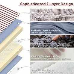 Weighted Blanket 15lbs For Adults, Netoolen 60x80in Dual Sided Sherpa Fleece Striped Flannel Heavy Thick Soft Cozy Fuzzy Bed Blanket For Bedroom Sofa Car, Red (60''*80'',15 Pounds) Navy Blue -Electric Blankets Sales Store 51A0L7QwMHL