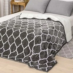 Sherpa Weighted Blanket 15 Lbs,Drewin Moroccan Print Flannel Fleece Soft Weighted Blanket For Adult (130lbs-180lbs),Fuzzy Plush Heavy Throw Blanket For Warm Winter Gifts,Grey 60x80 Inches 22 Sherpa Weighted Blanket 15 Lbs,Drewin Moroccan Print Flannel Fleece Soft Weighted Blanket For Adult (130lbs-180lbs),Fuzzy Plush Heavy Throw Blanket For Warm Winter Gifts,Grey 60x80 Inches -Electric Blankets Sales Store 51A1UpHcOaL. AC