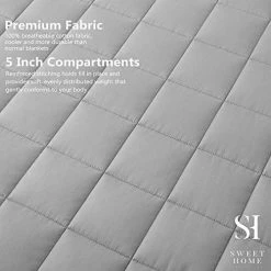 Sweet Home Collection Weighted Blanket Quality Heavyweight Cozy Soft Breathable And Comfortable Bedding With Premium Grade Glass Beads, 60" X 80" - 15 Pounds, Light Gray -Electric Blankets Sales Store 51AOBvLZBAL