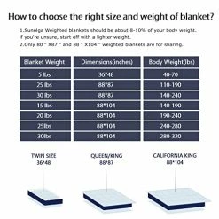 Sunolga Weighted Blanket King Size Oeko-Tex Certified (15 Lbs, 88 X 104 Inch) 100% Cotton Material With Premium Glass Beads Perfect For Couples Use On Queen/King Bed -Electric Blankets Sales Store 51AQQ3dFmAL 3