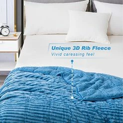 Sherpa Fleece Weighted Blanket 20 Pounds, Wemore Stripe Weighted Blankets For Adult, Dual Sided Soft And Plush Weighted Blanket, Bed Blanket Throw Twin Size 60"X 80" Inches Slate Blue 19 Sherpa Fleece Weighted Blanket 20 Pounds, Wemore Stripe Weighted Blankets For Adult, Dual Sided Soft And Plush Weighted Blanket, Bed Blanket Throw Twin Size 60"X 80" Inches Slate Blue -Electric Blankets Sales Store 51AY3sooC1S