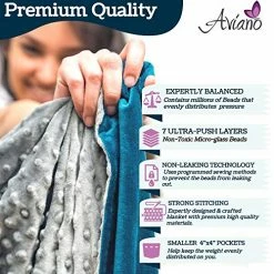 Aviano Premium Weighted Blanket For Adults - 15 Lbs With Removable Duvet Cover (Royal Blue) For Queen Size Bed (60x80 In.) - Heavy Heating Blankets For Restlessness -Electric Blankets Sales Store 51AkQeASH5L