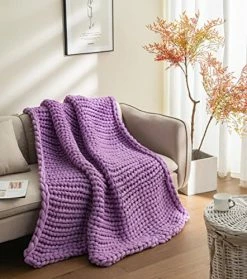 SHOFJ Chunky Cooling Knit Blanket, Hand Made Chunky Knit Weighted Throw Blanket For Sleep, Stress Relief Or Home Décor, Relax In Style SHOFJ Handmade Weighted Blankets (Purple, 50''x60'' 10lbs), Twin 8 SHOFJ Chunky Cooling Knit Blanket, Hand Made Chunky Knit Weighted Throw Blanket For Sleep, Stress Relief Or Home Décor, Relax In Style SHOFJ Handmade Weighted Blankets (Purple, 50''x60'' 10lbs), Twin -Electric Blankets Sales Store 51BXgRS36iL