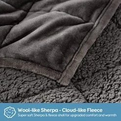 Topblan Sherpa Fleece Weighted Blanket 15lbs, Uniformed Color With Fuzzy Fleece And Shaggy Sherpa To Help With Better Sleep, 48x72 Inches, Grey 19 Topblan Sherpa Fleece Weighted Blanket 15lbs, Uniformed Color With Fuzzy Fleece And Shaggy Sherpa To Help With Better Sleep, 48x72 Inches, Grey -Electric Blankets Sales Store 51C0GsPDnVL