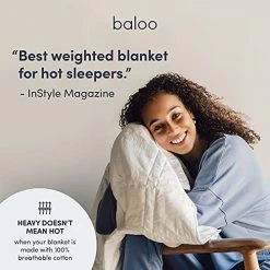 Baloo Weighted Blanket Throw Size - 12lb Double Quilted Personal Size Heavy Blanket - Eco-Luxury Soft Cool Cotton With Natural Plant-Based Dye, Clay (42x72 Inches) -Electric Blankets Sales Store 51CQDeO7ZjL