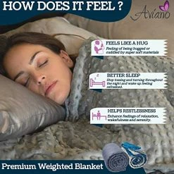 Aviano Premium Weighted Blanket For Adults - 15 Lbs With Removable Duvet Cover (Royal Blue) For Queen Size Bed (60x80 In.) - Heavy Heating Blankets For Restlessness -Electric Blankets Sales Store 51CcsOsQNWL
