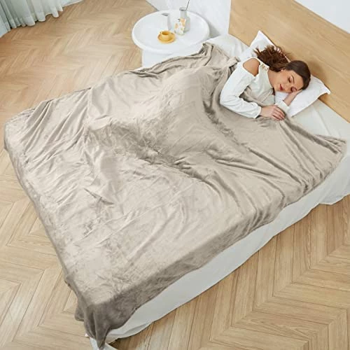 DUODUO Electric Heated Blanket Queen Size 84"x90" With Dual Controls, Reversible Cozy Silky Flannel Fabric With Ribs, Fast Heating With 4 Heating Levels 10 Hours Auto-Off For Bedding-Dark Blue 14 DUODUO Electric Heated Blanket Queen Size 84"x90" With Dual Controls, Reversible Cozy Silky Flannel Fabric With Ribs, Fast Heating With 4 Heating Levels 10 Hours Auto-Off For Bedding-Dark Blue - Image 12