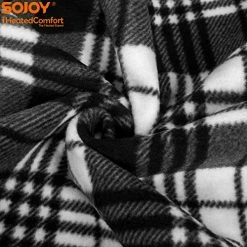 Heated Blanket, Sojoy Electric Heated Blanket Throw 40"x60", 3 Fast Heating Levels,30'/45'/60' Min Auto Off, Portable Fleece Heating Blanket (Black And White) -Electric Blankets Sales Store 51Ct6h5gSXL