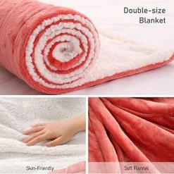 CURECURE Heated Blanket, Electric Throws Lightweight Soft Double-Layer Warming Flannel Plush Blanket, 4 Heat Settings, Fast Heating, 6H Auto-Off, 50" X 60" Pink, Travel Home Office Use, Machine Washable -Electric Blankets Sales Store 51D1gNOas6L