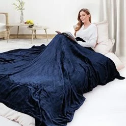 DUODUO Electric Heated Blanket Queen Size 84"x90" With Dual Controls, Reversible Cozy Silky Flannel Fabric With Ribs, Fast Heating With 4 Heating Levels 10 Hours Auto-Off For Bedding-Dark Blue 21 DUODUO Electric Heated Blanket Queen Size 84"x90" With Dual Controls, Reversible Cozy Silky Flannel Fabric With Ribs, Fast Heating With 4 Heating Levels 10 Hours Auto-Off For Bedding-Dark Blue -Electric Blankets Sales Store 51D8B4P5llL