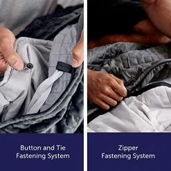 Gravity Blankets Weighted Blanket For Adults, 15 Lbs Grey 48"x72" Twin/Single, The Original Weighted Blanket For Sleep, Cotton Made Blanket With Washable Removable Microfiber Duvet Cover -Electric Blankets Sales Store 51DhAm3cFaL