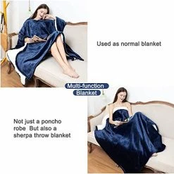 OLIVE OLIVIA Oversized Wearable Blanket, Thick Flannel Blanket With Sleeves And Giant Pocket, Cozy Extra Soft, One Size Fits Adults Gray -Electric Blankets Sales Store 51DlcqwrTZL