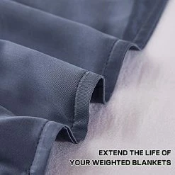 Dornroscn Weighted Blanket Cover Cooling Bamboo Duvet Cover For Blanket Removable Queen Size Duvet Covers For Weighted Blankets 60''x80'' Navy Blue -Electric Blankets Sales Store 51Dy820FtxS