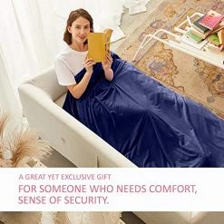 Hiseeme Weighted Blanket Queen Size（18lbs, 60"x80", Navy Blue, For Adults Soft And Luxury Minky Shell With Premium Glass Beads -Electric Blankets Sales Store 51E0vTSlL9L