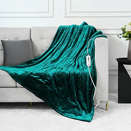 Eopecles Heated Blanket Electric Blanket Full Size, Reversible Flannel 72" X 84" For Full Bed, With 8 Hour Auto Off & 3 Heating Levels, Fast Heating Blanket-ETL Certification, Machine Washable,Green 6 Eopecles Heated Blanket Electric Blanket Full Size, Reversible Flannel 72" X 84" For Full Bed, With 8 Hour Auto Off & 3 Heating Levels, Fast Heating Blanket-ETL Certification, Machine Washable,Green - Image 4