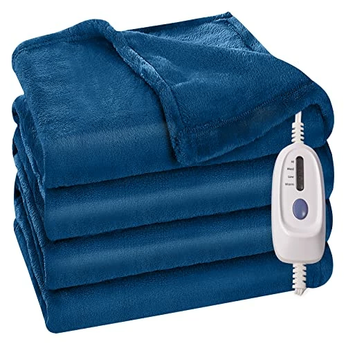 NABIYE Heated Blanket, Super Cozy Electric Blanket Throw Full Size 72''x84 With Fast Heating And 10 Hours Auto Off & 4 Heat Settings, ETL And FCC Certification & Machine Washable(Blue) 3 NABIYE Heated Blanket, Super Cozy Electric Blanket Throw Full Size 72''x84 With Fast Heating And 10 Hours Auto Off & 4 Heat Settings, ETL And FCC Certification & Machine Washable(Blue)