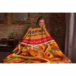 Comforzykets Ramen Noodle Soup Tomato Ramen Noodle Soup Shrip Flavor Throw Blankets Super Soft Fluffy Comfortable Flannel Fleece Cozy Plush Blanket Couch Bed Camping Travel 40“x30 XSmall For Pets -Electric Blankets Sales Store 51Eq8DGDnfL
