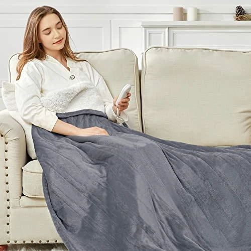 Homemate Heated Blanket Electric Throw - 50"x60" Heating Blanket Throw 4 Hours Auto-Off 5 Heat Levels Heat Blanket Over-Heat Protection Flannel Sherpa Heater Blanket Electric ETL Certification Red 13 Homemate Heated Blanket Electric Throw - 50"x60" Heating Blanket Throw 4 Hours Auto-Off 5 Heat Levels Heat Blanket Over-Heat Protection Flannel Sherpa Heater Blanket Electric ETL Certification Red - Image 11