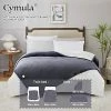 CYMULA Heated Blanket, Electric Throw Blanket, Heating Blanket Throw Size, Electric Blanket With 10 Heating Levels & 8 Hours Auto Off, Machine Washable, ETL Certified, Dark Grey 50"x60" Navy -Electric Blankets Sales Store 51FPgcK0yhL