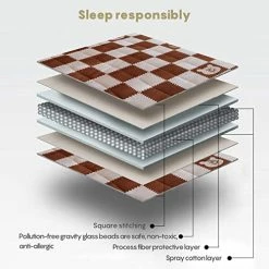 YOUR MOON Heavy Weighted Blankets For Adult 15 Lbs Glass Beads Heavy Blanket Premium 100% Cotton Shell Washable Throw Weighted Blankets For Hot Sleepers (Coffee, 60x80 Inches) -Electric Blankets Sales Store 51FTplVs7CL