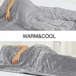 ALANSMA Reversible Weighted Blanket For All Season, Warm And Cool, Luxury Velvet, Enjoy Sleeping Anywhere Grey -Electric Blankets Sales Store 51FrgFlhUZL. AC