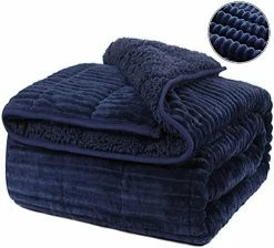 Weighted Blanket 15lbs For Adults, Netoolen 60x80in Dual Sided Sherpa Fleece Striped Flannel Heavy Thick Soft Cozy Fuzzy Bed Blanket For Bedroom Sofa Car, Red (60''*80'',15 Pounds) Navy Blue -Electric Blankets Sales Store 51G3TglwzAL. AC 1