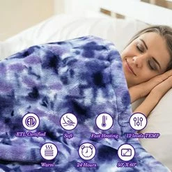 GOQO TOMO GOQOTOMO Electric Heated Blanket 50" X 60" Throw Wrap With 12 Heating Levels For Home Office Use Gradient Purple-Z5060 -Electric Blankets Sales Store 51G6jGUzVjL
