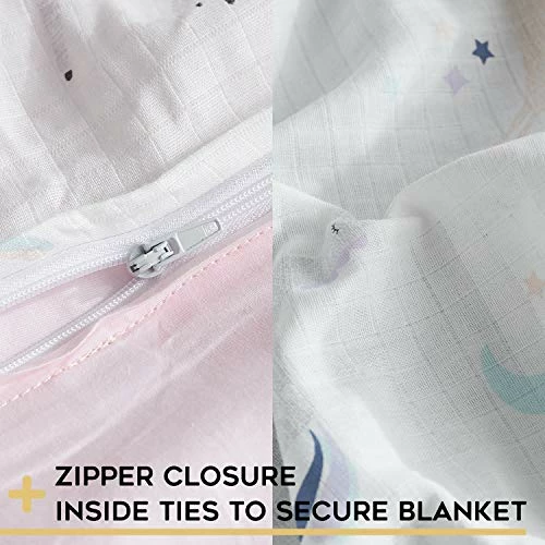 YnM Pre-Washed 100% Organic Muslin Cotton Duvet Cover For Weighted Blankets (Unicorn, 36''x48'') Cotton Removable Cover Astronaut 5 YnM Pre-Washed 100% Organic Muslin Cotton Duvet Cover For Weighted Blankets (Unicorn, 36''x48'') Cotton Removable Cover Astronaut - Image 3