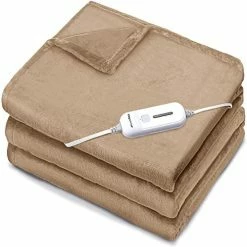 Vagueior Electric Heated Blanket Full Size 50'' X 60'',Extra-Warm Lightweight Cozy Luxury Bed Blanket Machine Washable With 3 Heating Levels Auto-Off Machine Washable,ETL Certification - Black -Electric Blankets Sales Store 51GsGasen9L. AC