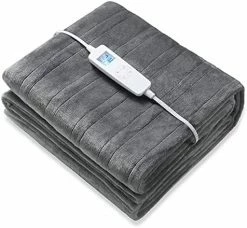 FIGERM Electric Heated Throw Blanket Twin Size 62" X 84" | 6 Levels Fast Heating & Machine Washable | Full Body Warming Soft Flannel Bed Sofa Blankets With Auto-Off Overheating Protection 8H Timer | Blue -Electric Blankets Sales Store 51H qWLPTgL. AC