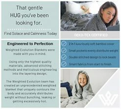 WEIGHTED EVOLUTION Weighted Blanket King Size 25 Pounds- With Removable Bamboo Minky Fleece Duvet Cover - 80x87- 100% Oeko TEX- Queen/King Size- Heavy Blanket For Adults- Gray Navy Blue Minky/grey Bamboo -Electric Blankets Sales Store 51HNWFERr4L