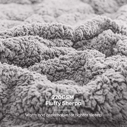 Cottonblue Sherpa Weighted Blanket 20lbs For Adult, Ultra Soft Cozy Warm Minky Weighted Blanket, Dual Side Bedding Blanket For Winter Deep Sleep, Queen Throw Blanket Grey, 60''x80'' -Electric Blankets Sales Store 51I3hpbT8qL