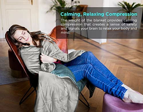 Gentle Living Reversible Heating & Cooling Weighted Blanket With A Soft Minky Side And Cool Bamboo Side - 15 Pound Weighted Blanket Twin Size To Relax And Unwind In The Couch, Bed, And Work (48"x72") 7 Gentle Living Reversible Heating & Cooling Weighted Blanket With A Soft Minky Side And Cool Bamboo Side - 15 Pound Weighted Blanket Twin Size To Relax And Unwind In The Couch, Bed, And Work (48"x72") - Image 5