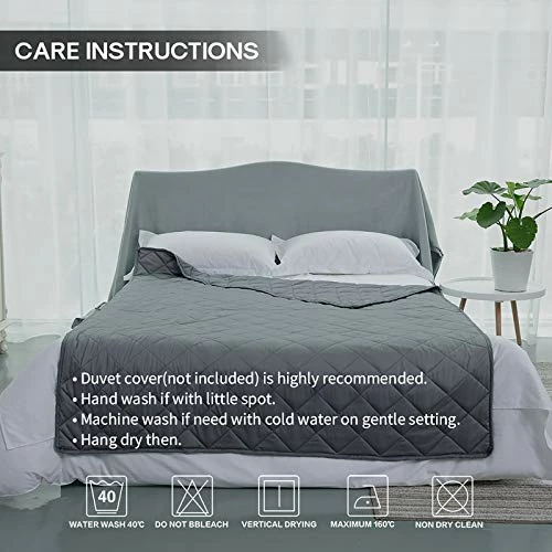 WarmHug Weighted Blanket For Kids And Adults 15 Lbs 48" X 72" - Cooling Breathable Heavy Blanket With Premium Glass Beads, Grey 7 WarmHug Weighted Blanket For Kids And Adults 15 Lbs 48" X 72" - Cooling Breathable Heavy Blanket With Premium Glass Beads, Grey - Image 5