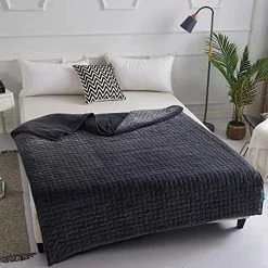 COOLZEN Ultra-Cooling Weighted Blanket 15 Lbs & Removable Cover - Premium Glass Beads - Gray All Season Warm & Cool Cotton/Minky Breathable 60”x80” -Electric Blankets Sales Store 51JM7dHSmaL