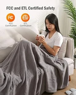 CURECURE Electric Blanket Twin Size 62 X 84 Inches, Heated Blanket With 4 Heating Levels And 9H Auto Shut Off, Fast Heat & ETL Certification, Home Office Use & Machine Washable 13 CURECURE Electric Blanket Twin Size 62 X 84 Inches, Heated Blanket With 4 Heating Levels And 9H Auto Shut Off, Fast Heat & ETL Certification, Home Office Use & Machine Washable -Electric Blankets Sales Store 51JV8UgJtGL