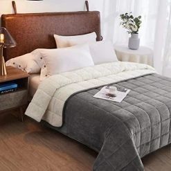 HomeSmart Products HomeSmart Weighted Throw Blanket For Adults & Kids (Light Grey & White 7lbs 48x60) | Duel Sided - Super Soft Fleece & Cozy Plush Sherpa Fabric On Opposite Side 30 HomeSmart Products HomeSmart Weighted Throw Blanket For Adults & Kids (Light Grey & White 7lbs 48x60) | Duel Sided - Super Soft Fleece & Cozy Plush Sherpa Fabric On Opposite Side -Electric Blankets Sales Store 51JWm3RipbL. AC