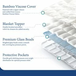 Cosy House Collection Adult Weighted Blanket & 100% Bamboo Removable Cover - 60" X 80", 15 Lbs Heavy Blanket With Premium Glass Beads, Grey -Electric Blankets Sales Store 51JagJdWSIL