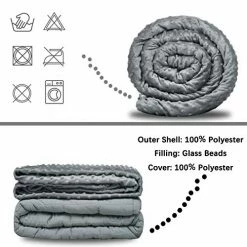 Catalonia Classic Weighted Blanket With 100% Cotton Cover, Breathable Soft Heavy Blanket, Premium Glass Beads, Good Rest And Deep Sleep For Adult, 60'x80' With 15lbs Fits 140-190lbs, Full Size, Gift For Mom, Parents Gray