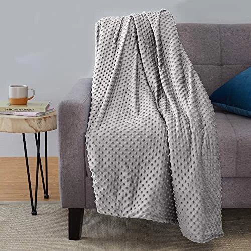 Amazon Basics Weighted Blanket With Minky Duvet Cover - 12 Pound, 48 X 72-Inch, Dark Grey/Grey 16 Amazon Basics Weighted Blanket With Minky Duvet Cover - 12 Pound, 48 X 72-Inch, Dark Grey/Grey - Image 14