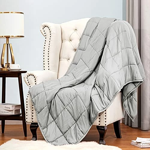 Joybest Weighted Blanket 25 Lbs 80x87 Inches, Oeko-Tex Certified Cotton Heavy Blanket With Premium Glass Beads For Adults Couple, Use On Queen & King Beds, Grey Blanket 13 Joybest Weighted Blanket 25 Lbs 80x87 Inches, Oeko-Tex Certified Cotton Heavy Blanket With Premium Glass Beads For Adults Couple, Use On Queen & King Beds, Grey Blanket - Image 11